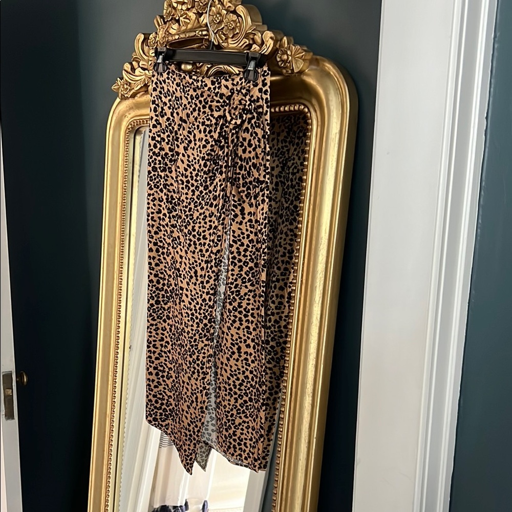 Leopard Print Midi Skirt